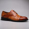 Lace-Up Woven Leather Cap Toe Derby Shoes for Men