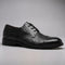 Lace-Up Woven Leather Cap Toe Derby Shoes for Men - Charcoal