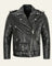 Leather Biker Jacket with Belted Waist for Men