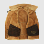 Leather Bomber Jacket with Fur Collar for Men - View 8