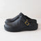 Leather Buckle Clogs for Men - Black
