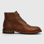 Leather Cap Toe Lace-Up Ankle Boots for Men - View 2