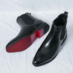 Leather Cap Toe Slip-On Chelsea Boots for Men - View 4