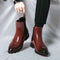 Leather Cap Toe Slip-On Chelsea Boots for Men - View 8