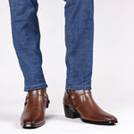 Leather Harness Heeled Boots for Men - View 3