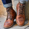 Leather Lace-Up Ankle Boots for Men - Bruin