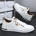 Leather Low Top Lace-Up Sneakers for Men - View 2