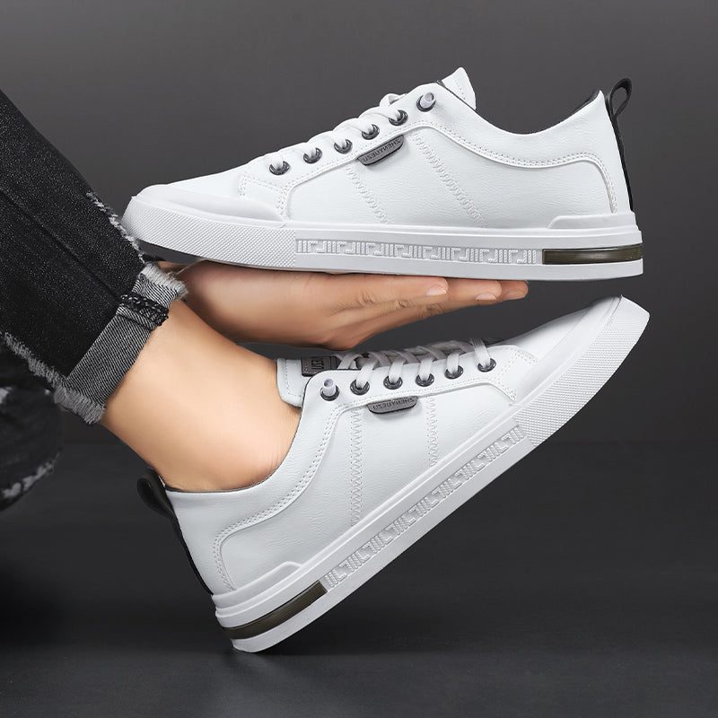 Leather Low Top Lace-Up Sneakers for Men - View 6