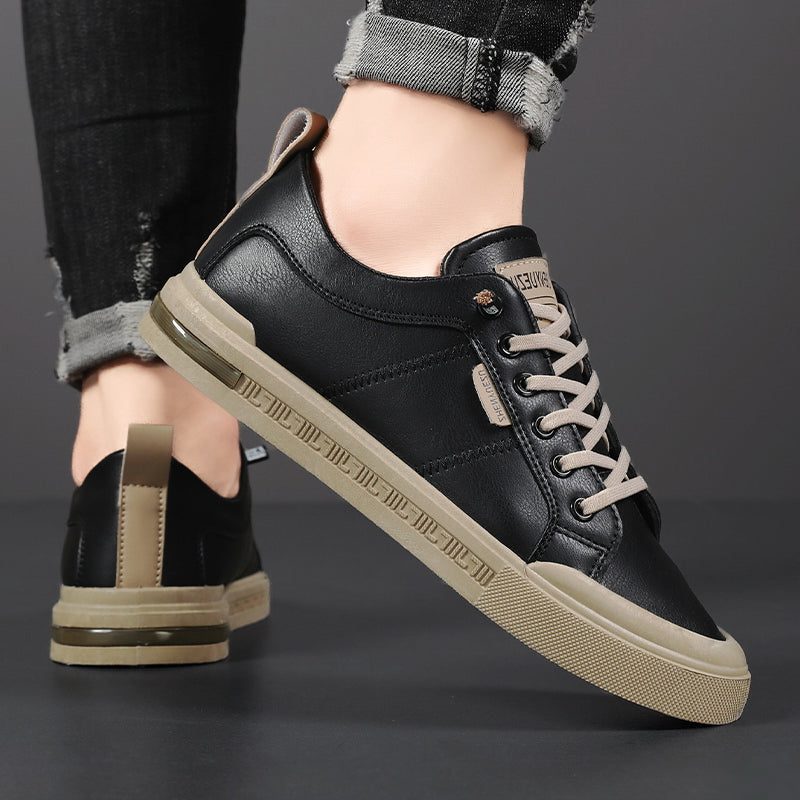 Leather Low Top Lace-Up Sneakers for Men - View 9