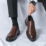 Leather Slip-On Loafers for Men - Brown