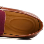 Leather Suede Slip-On Sneakers with Penny Strap for Men - View 5