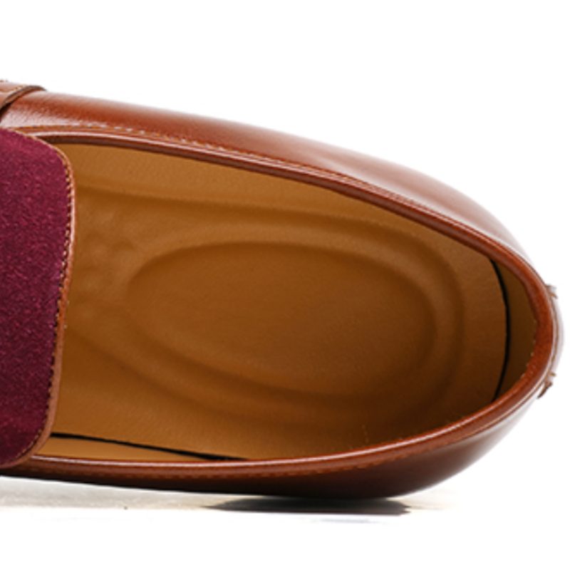 Leather Suede Slip-On Sneakers with Penny Strap for Men - View 5