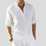 Linen Henley Shirt for Men