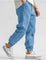 Linen Jogger Trousers with Elastic Waist for Men - Blue