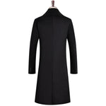 Long Double-Breasted Wool Winter Coat with Lapel Collar for Men - View 2