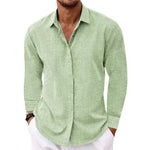 Long Sleeve Button-Down Shirt for Men - Green