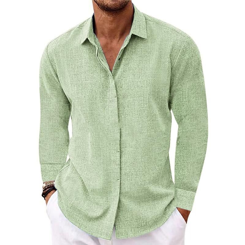 Long Sleeve Button-Down Shirt for Men - Green