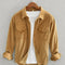 Long Sleeve Corduroy Shirts with Flap Pockets for Men - Gold
