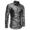 Long Sleeve Floral Jacquard Shirt for Men - Gray
