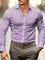Long Sleeve Geometric Patterned Button-Down Shirt for Men - Pink