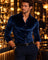 Long Sleeve Velvet Shirt with Collar for Men