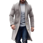 Long Wool Overcoat for Men - Grau