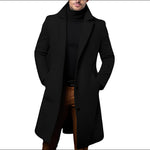 Long Wool Overcoat for Men - Schwarz 2
