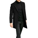 Long Wool Overcoat with Hidden Button Closure for Men - View 2