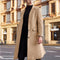 Long Wool Overcoat with Lapel Collar for Men - Khaki