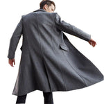 Long Wool Overcoat with Lapel Collar for Men - View 5