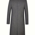 Long Wool Overcoat with Notch Lapel for Men - View 3