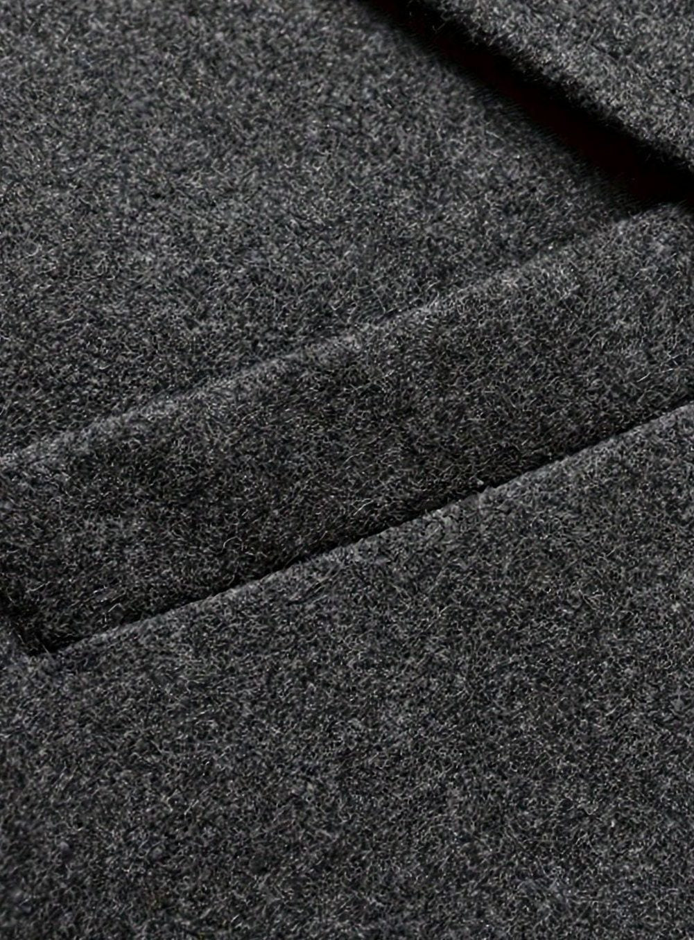 Long Wool Overcoat with Notch Lapel for Men - View 5