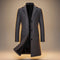 Longline Wool Single-Breasted Overcoat for Men