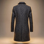 Longline Wool Single-Breasted Overcoat for Men - View 2