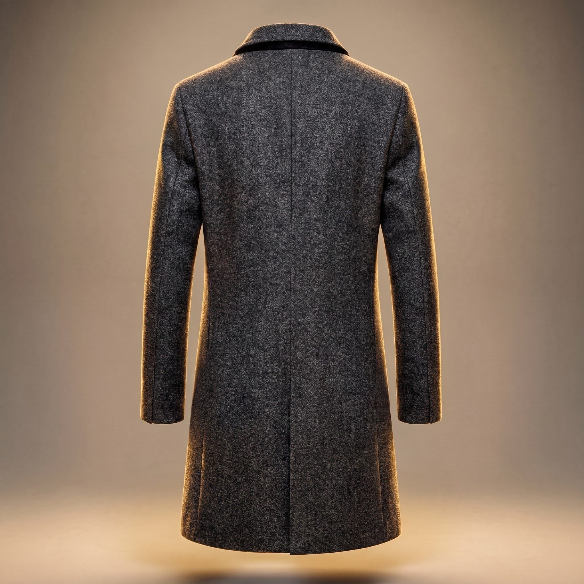 Longline Wool Single-Breasted Overcoat for Men - View 2