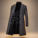 Longline Wool Single-Breasted Overcoat for Men - View 3