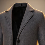 Longline Wool Single-Breasted Overcoat for Men - View 4