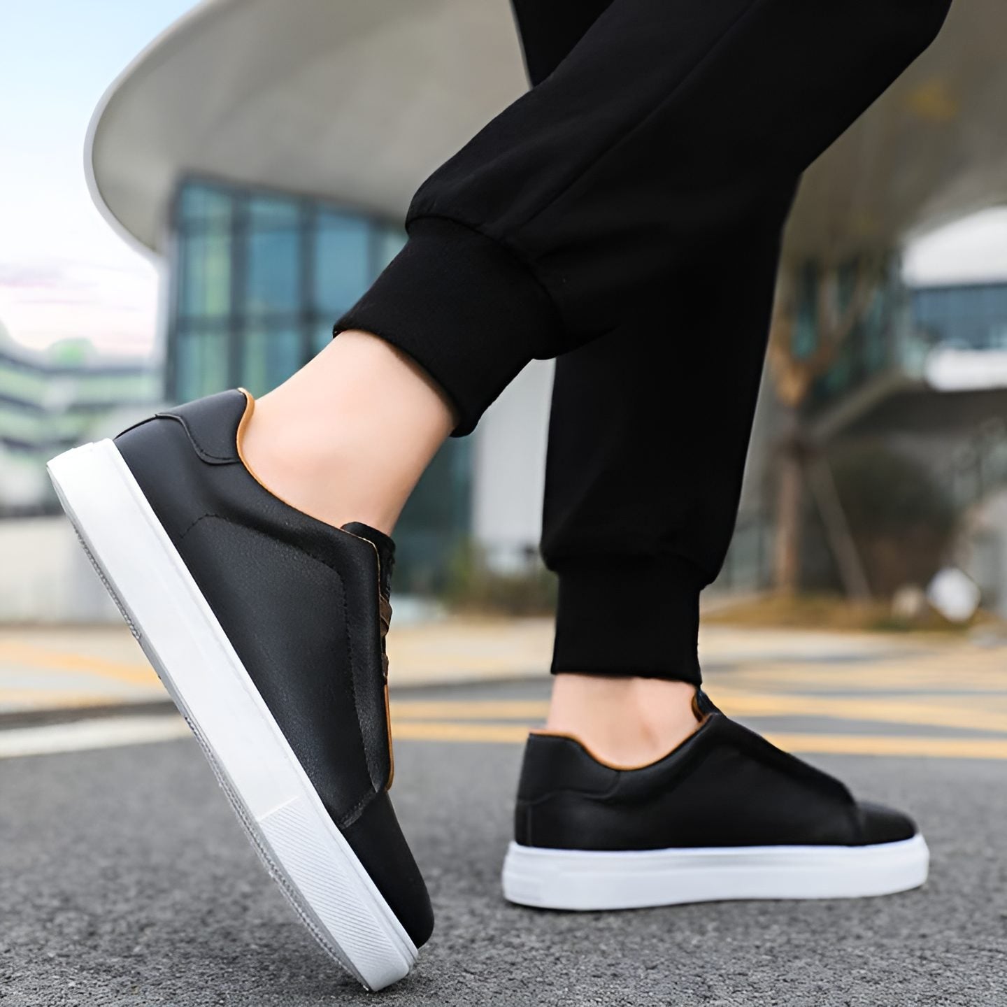 Low Top Slip-On Vegan Leather Shoes for Men - View 10