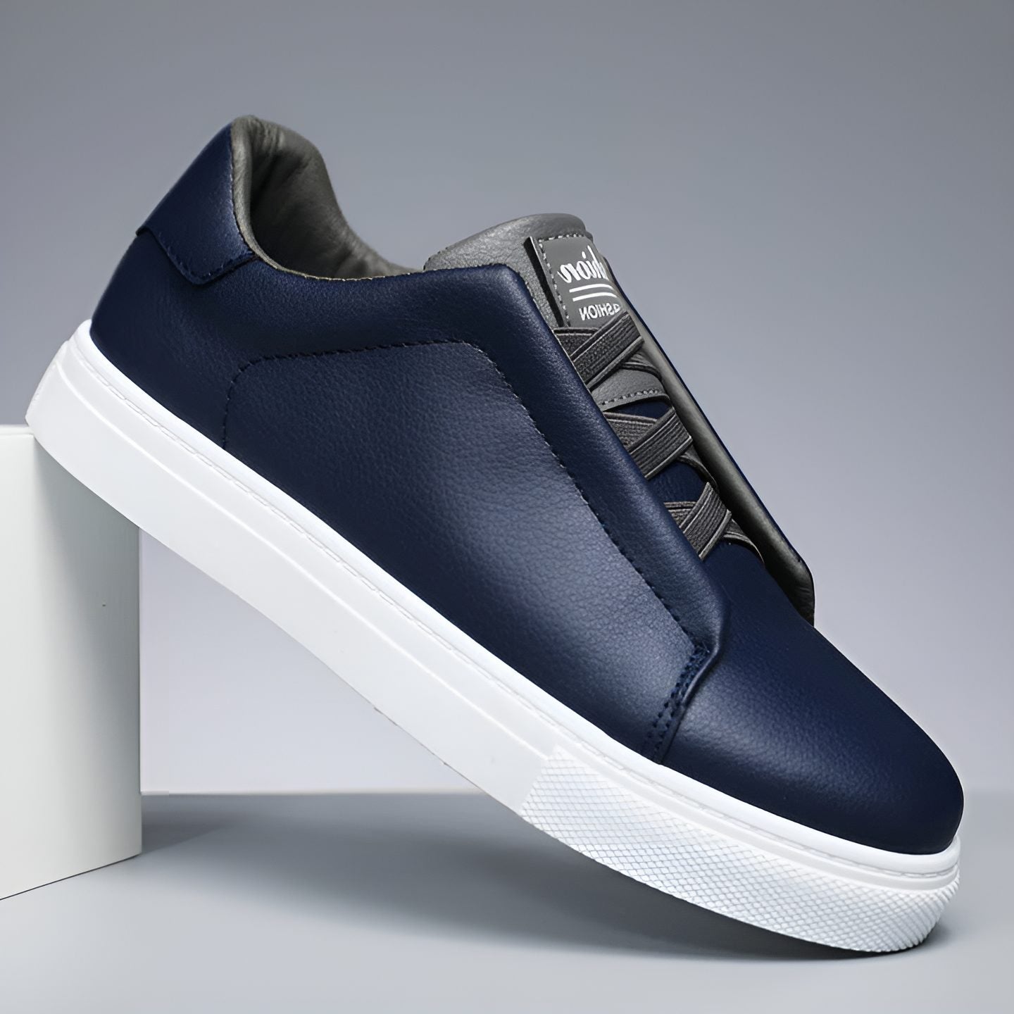Low Top Slip-On Vegan Leather Shoes for Men - Blue