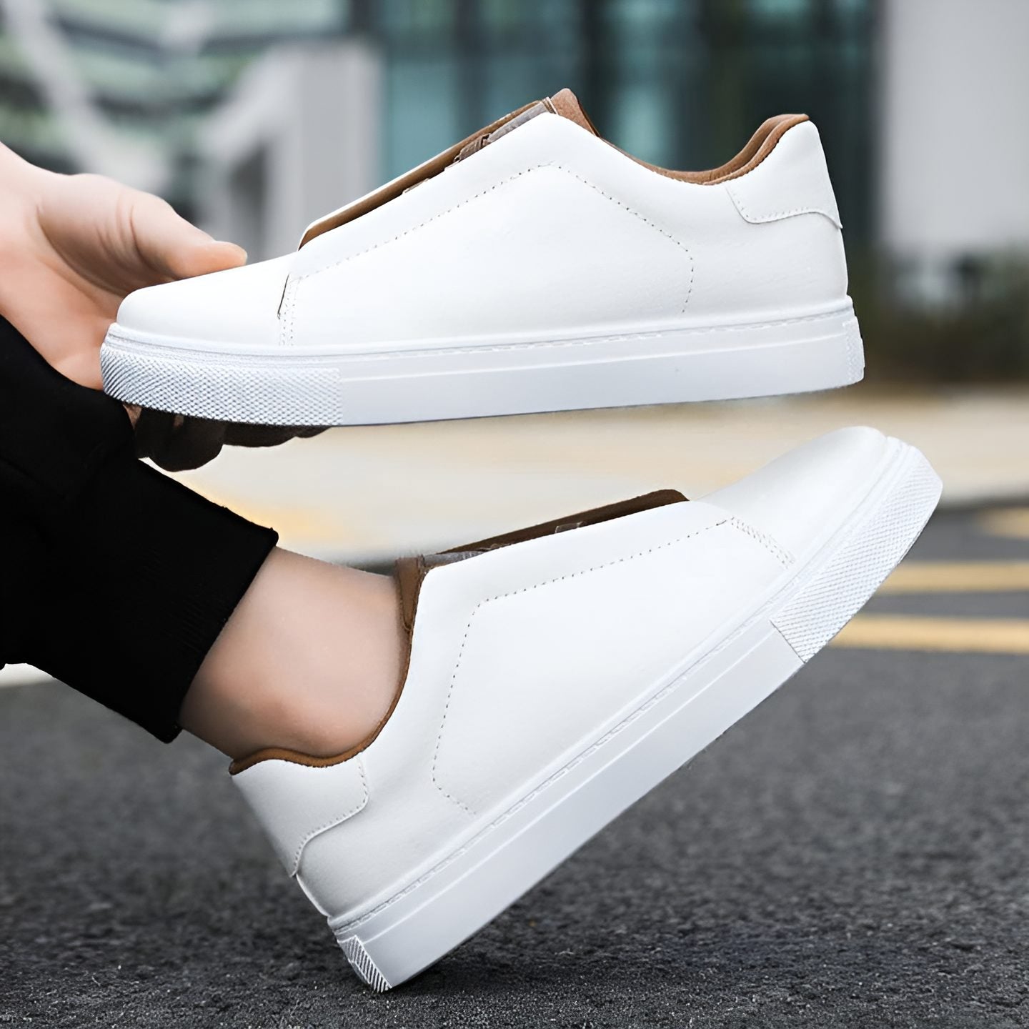 Low Top Slip-On Vegan Leather Shoes for Men - View 5