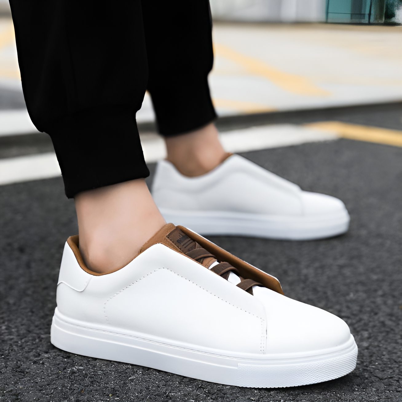 Low Top Slip-On Vegan Leather Shoes for Men - View 7