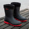 Mid-Calf Slip-Resistant Rain Boots for Men - Cotton Red