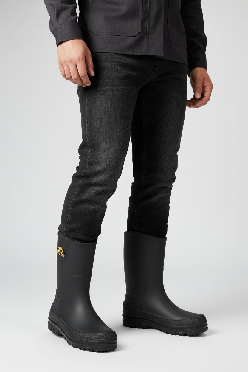 Mid-Calf Slip-Resistant Rain Boots for Men - View 2