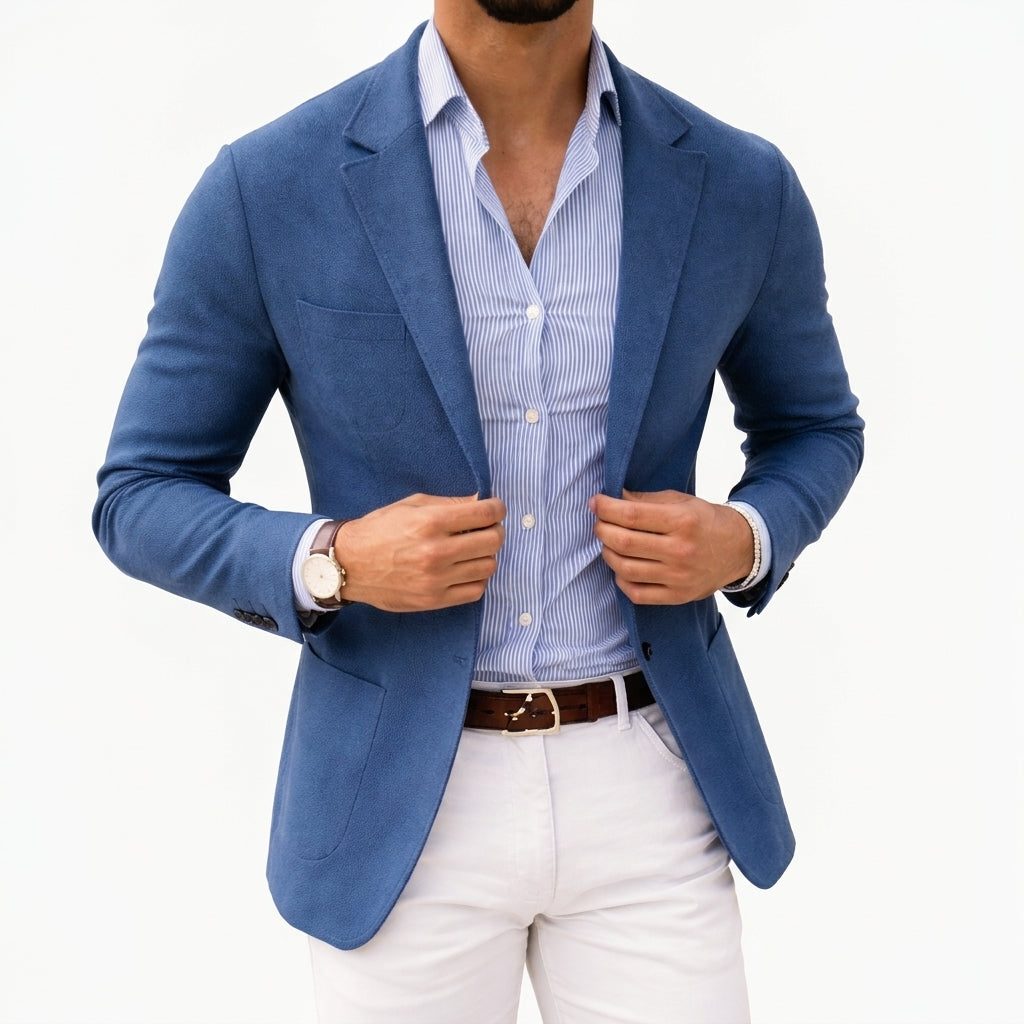 Notch Lapel Knit Blazer for Men