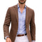 Notch Lapel Knit Blazer for Men - Brown