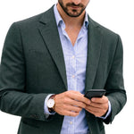 Notch Lapel Knit Blazer for Men - Green