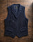 Notch Lapel Wide Wale Corduroy Vest for Men - Navy Blue