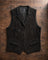 Notch Lapel Wide Wale Corduroy Vest for Men - Black