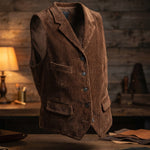 Notch Lapel Wide Wale Corduroy Vest for Men - View 6