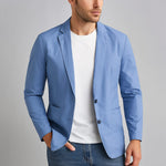 Nylon Button-Up Blazer for Men - Light Blue